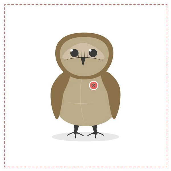Owl bird, funny little owl, vector — Stock Vector