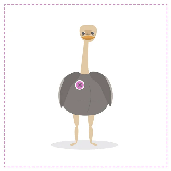 Страусиная птица, забавный страус, вектор — стоковый вектор