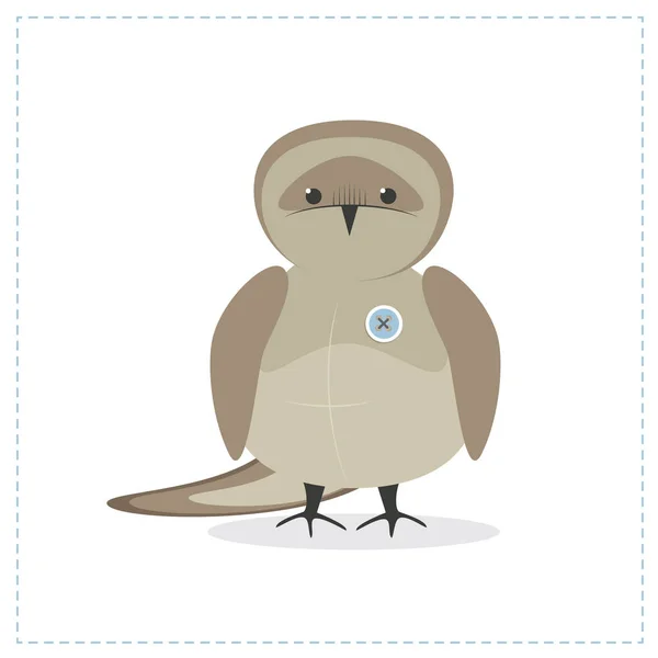 Nightingale pták, legrační malý Slavík, vektorové — Stockový vektor