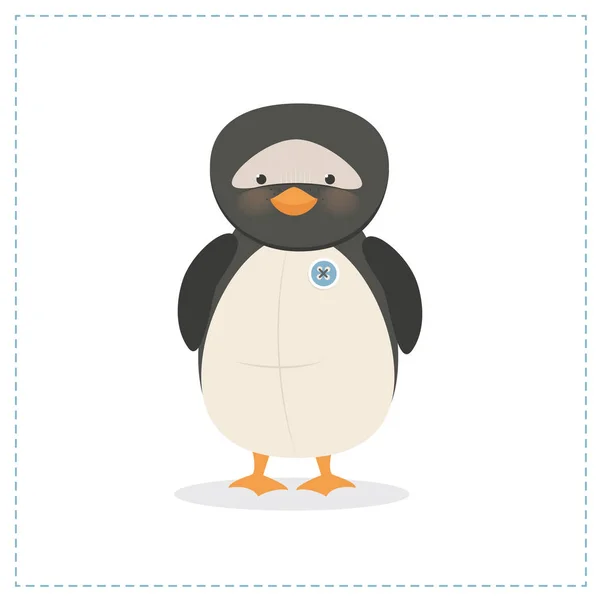 Pinguino, piccolo, giocattolo pinguino divertente, vettore — Vettoriale Stock
