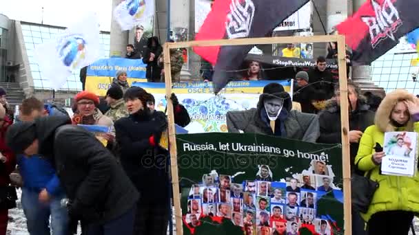 Ação # StopPutinsWarInUkraine Kiev — Vídeo de Stock