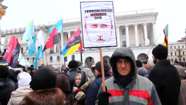 Åtgärd # Stopputinswarinukraine Kiev — Stockvideo