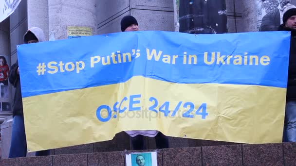 Aktion # stopputinswarinukraine kiev — Stockvideo