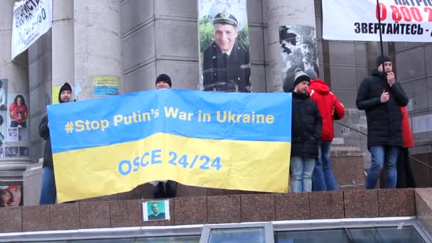 Åtgärd # Stopputinswarinukraine Kiev — Stockvideo