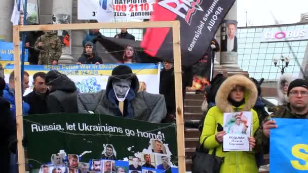 Actie # Stopputinswarinukraine Kiev — Stockvideo