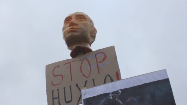 Azione # StopPutinsWarInUkraine Kiev — Video Stock