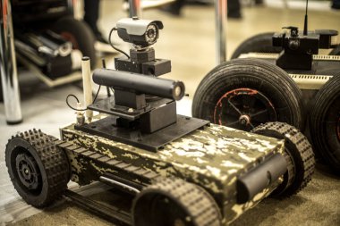 Kiev / Ukrayna 12. Ekim 2019 İHA 'sı Arms and Security 2019 sergisinde