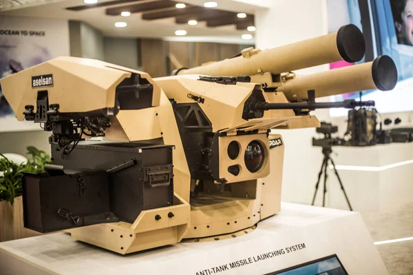 Kiev Ucrania Octubre 2019 Foto Instalación Antitanque Exposición Armas Seguridad — Foto de Stock