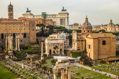 İtalya / Roma 14. Aralık 2019 Roma forumunun kalıntıları