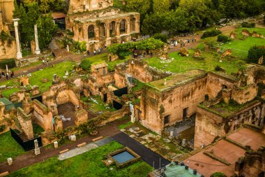 İtalya / Roma 14. Aralık 2019 Roma forumunun kalıntıları