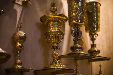 İtalya / Roma 14. Aralık 2019 Vatikan Müzesi 'nin heykelleri ve dekorasyonları