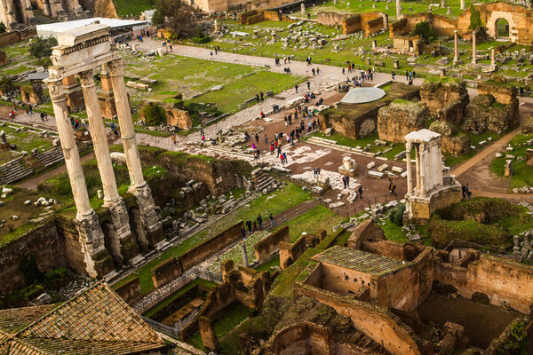 Italy / Rome 14. December 2019 The ruins of the Roman Forum