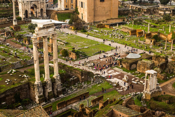 Italy / Rome 14. December 2019 The ruins of the Roman Forum