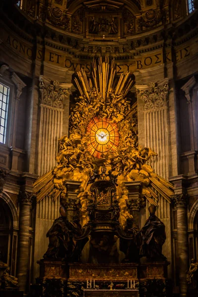 Italie Rome Décembre 2019 Les Murs Intérieurs Basilique Saint Pierre — Photo