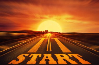 Başlangıç asfalt yol