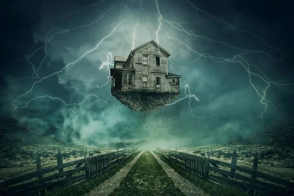 Flying ghost house — Stock Photo, Image