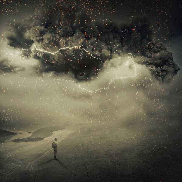 в песчаную бурю
