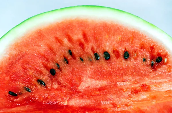 Half Watermelon Close Watermelon Slice Closeup — Stock Photo, Image