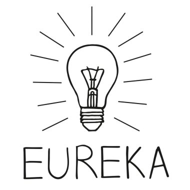 Parlak bir fikir. Eureka stok illüstrasyon