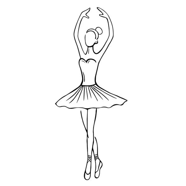 Schöne handgezeichnete Ballerina Stock Illustration — Stockvektor