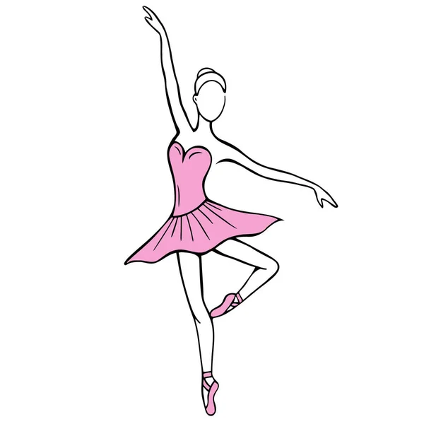 Beautiful hand drawn ballerina stock illustration — Stock Vector