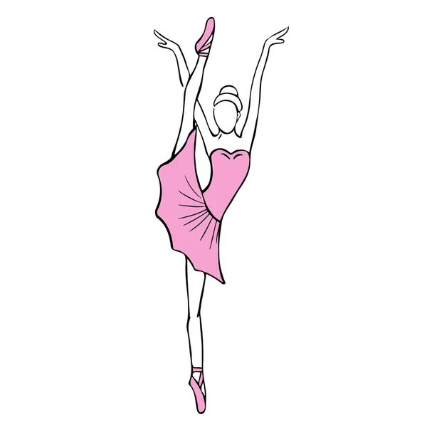 Bela mão desenhada bailarina estoque ilustração —  Vetores de Stock