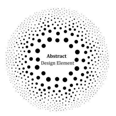 Optik soyut arkaplan. Yarı ton etki vektör deseni. Beyaz arkaplanda izole edilmiş çember noktaları.
