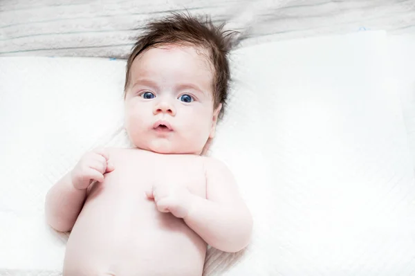Closeup portrait of a small child. Infant portrait. Funny baby — Stock Photo, Image
