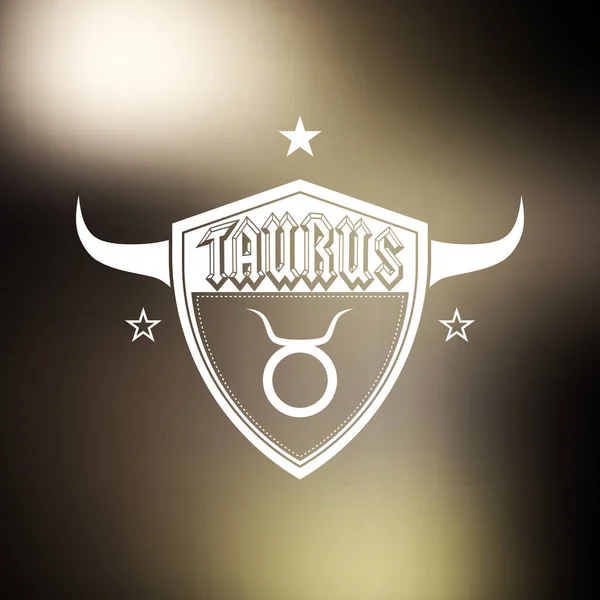 Toros burç işareti, Astroloji, dövme, vintage rozet şeffaf, vektör çizim