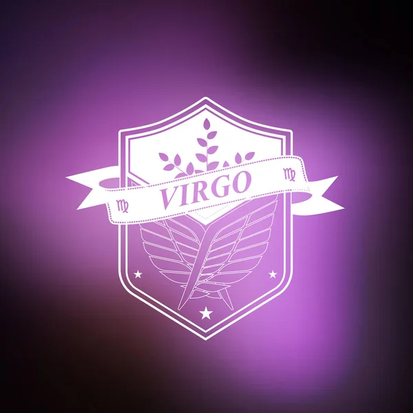 Başak Zodyak işareti, Astroloji, dövme, vintage rozet şeffaf, vektör çizim