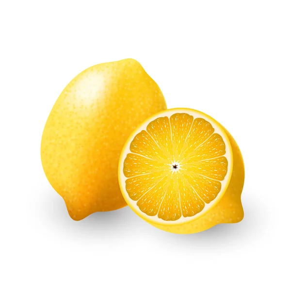 Limon ve yarım limon, limon, meyve, vektör sarı