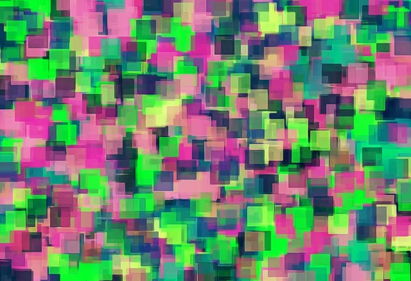 Groen roze en blauwe vierkante patroon abstracte achtergrond — Stockfoto