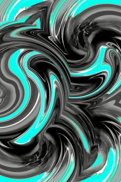 Geometrisch blauw en zwart krullend schilderij textuur abstracte achtergrond — Stockfoto