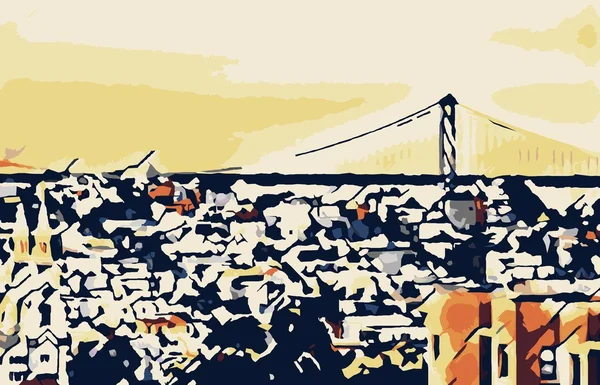 Споруди Єднувальний Міст Сан Франциско Сша — стокове фото