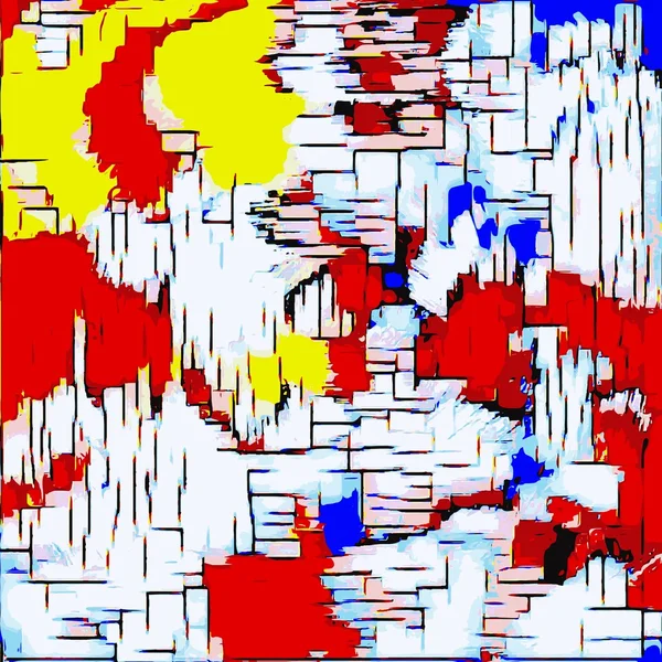 Geometrische Rot Blau Und Gelb Zeichnung Abstrakten Hintergrund — Stockfoto