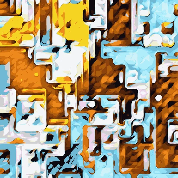 Geometrik kahverengi sarı ve mavi çizim soyut arkaplan