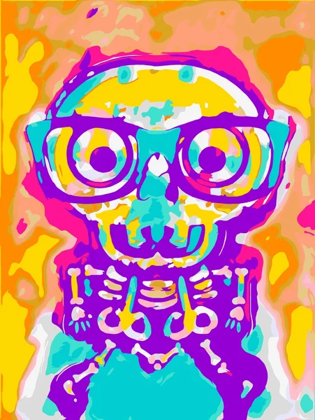 Shocking Skull Blue Yellow Pink Orange Purple — Stock Photo, Image