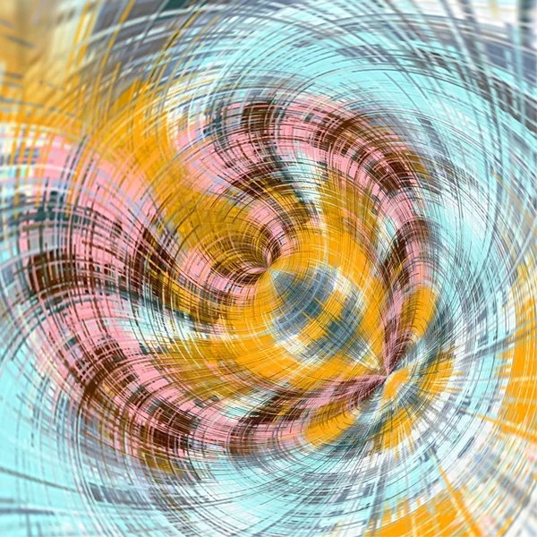 Różowy Spirala Żółty Niebieski Rysunek Streszczenie Tło — Zdjęcie stockowe