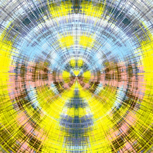 黄色の青とピンクの丸格子縞のパターンの抽象的な背景 — ストック写真