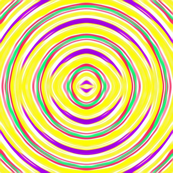 Жовтий Фіолетовий Зелений Рожевий Круг Лінія Малюнок Абстрактний Фон — стокове фото