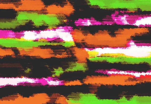 抽象的な背景のテクスチャをペイント オレンジ黒ピンク緑のグランジ — ストック写真