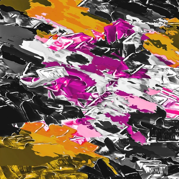 Psicodélico Roxo Rosa Amarelo Marrom Preto Pintura Textura Abstrato Fundo — Fotografia de Stock