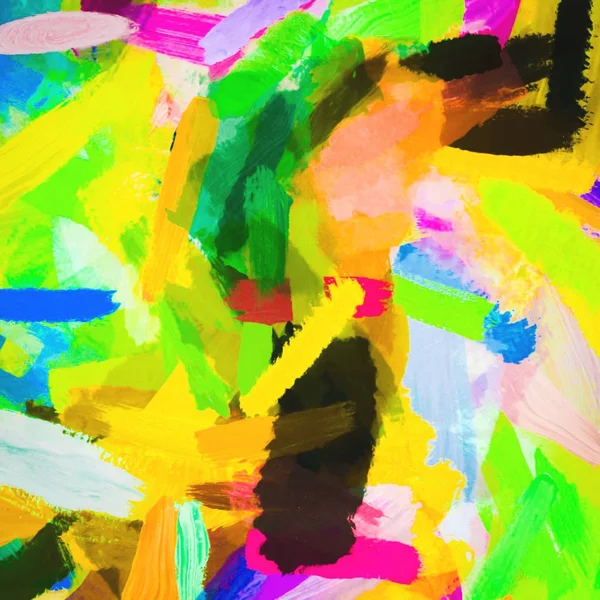 Pintura Salpicadura Psicodélica Textura Abstracta Verde Amarillo Rosa Azul — Foto de Stock