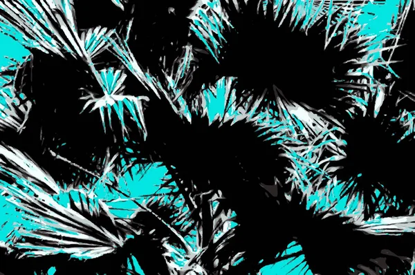 Palmiye Yaprağı Soyut Mavi Arka Plan Ile — Stok fotoğraf