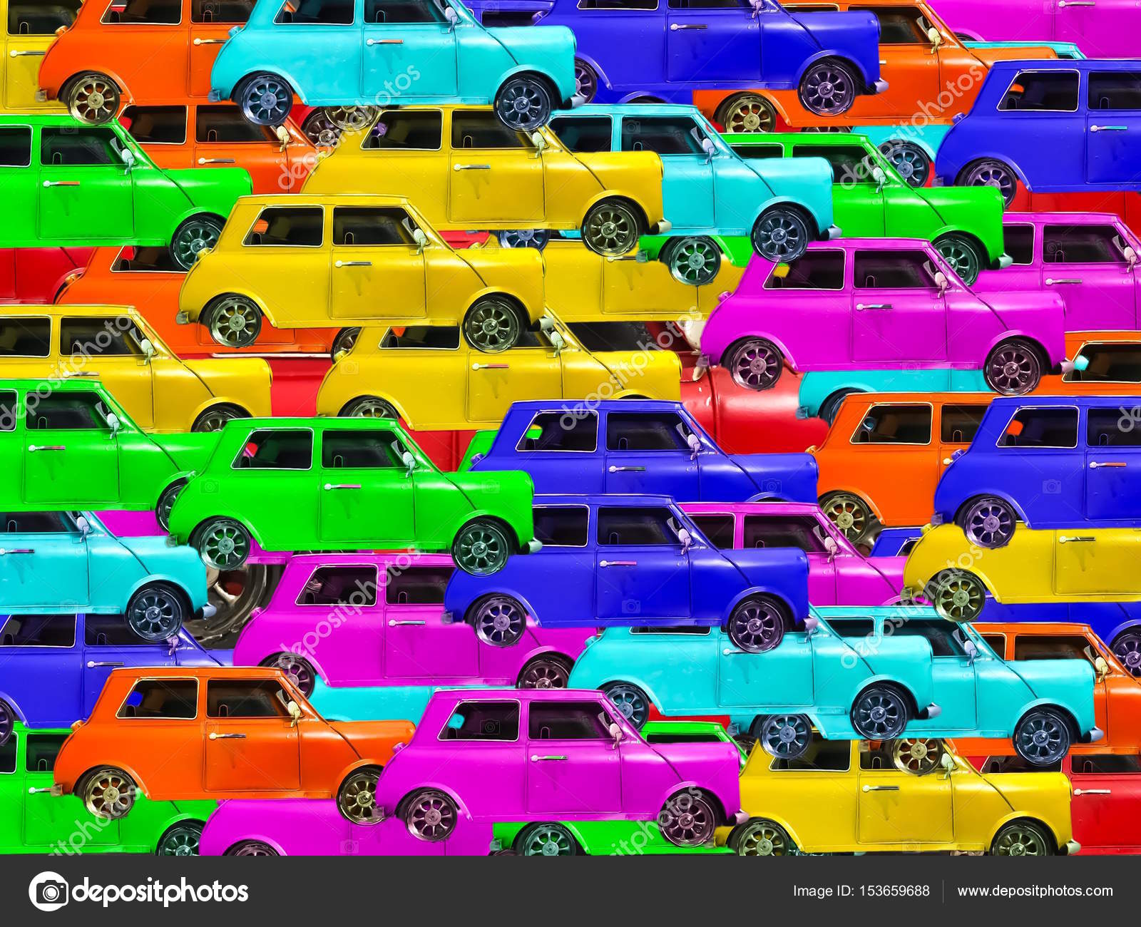 Coches Fondo — Amarillo Rosado Foto Juguete Época Naranja Azul Verde OvnNm80w