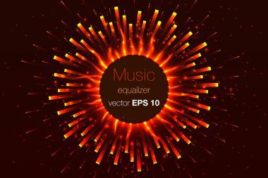 Müzik vektör yendi. Arka plan ışıklar. Soyut ekolayzer. Ses dalgası. Ses Ekolayzır teknoloji. Detaylı vektör bokeh. Metin için yer.