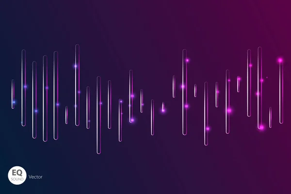 Müzik vektör yendi. Arka plan ışıklar. Soyut ekolayzer. Ses dalgası. Ses Ekolayzır teknoloji. Detaylı vektör bokeh. Metin için yer.