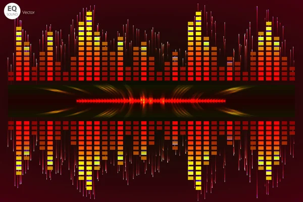 Müzik vektör yendi. Arka plan ışıklar. Soyut ekolayzer. Ses dalgası. Ses Ekolayzır teknoloji. Detaylı vektör bokeh. Metin için yer.