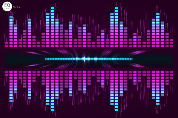 Müzik vektör yendi. Arka plan ışıklar. Soyut ekolayzer. Ses dalgası. Ses Ekolayzır teknoloji. Detaylı vektör bokeh. Metin için yer.