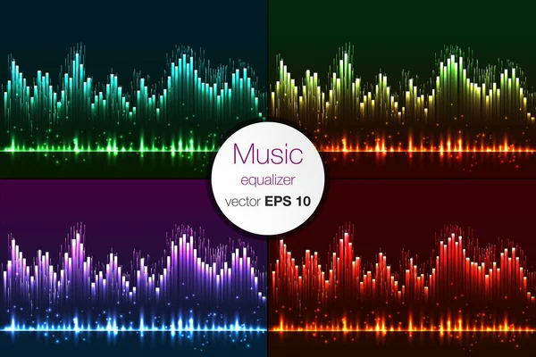 Musik Beat Vektor. Hintergrundbeleuchtung. Abstrakter Ausgleich. Schallwelle. Audio-Equalizer-Technologie. Vektor-Bokeh. Raum für Text. — Stockvektor